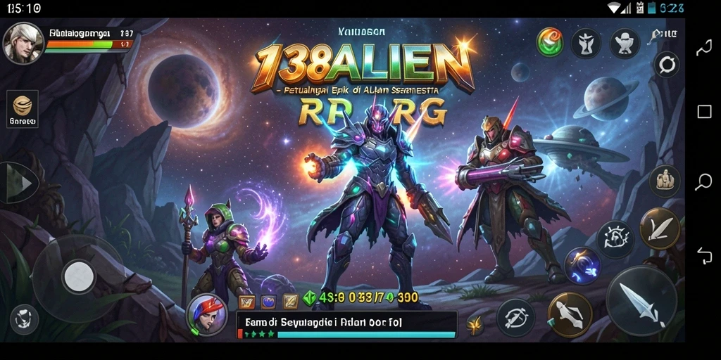 Tangkapan layar utama dari gameplay RPG 138ALIEN yang menegangkan.