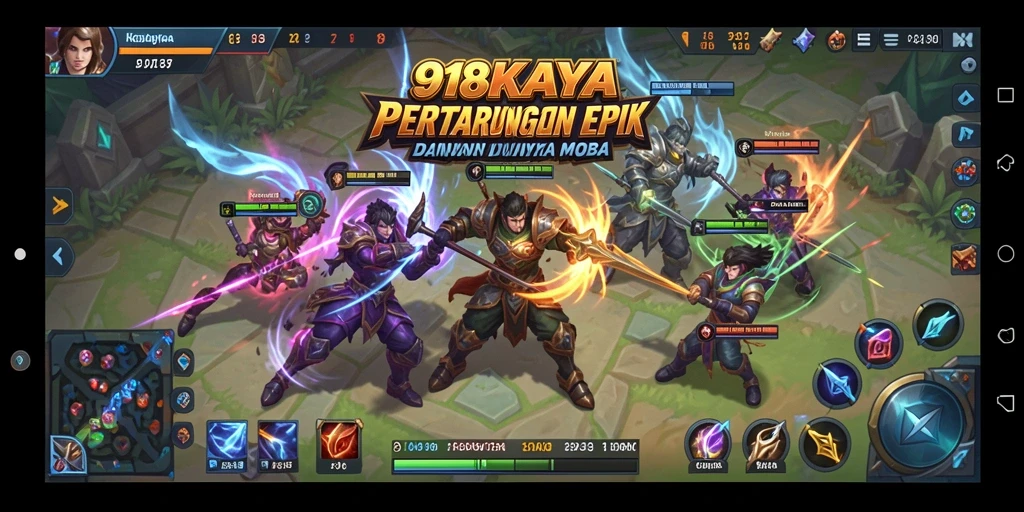 Tampilan aksi seru di arena pertarungan MOBA