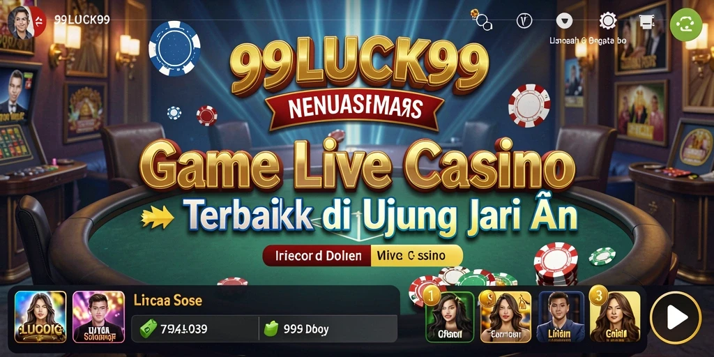 Screenshot dari gameplay Live Casino 99LUCK99 yang menampilkan dealer profesional.
