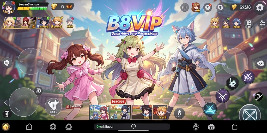 Screenshot B8VIP menampilkan karakter anime dalam pertarungan aksi yang mendebarkan.