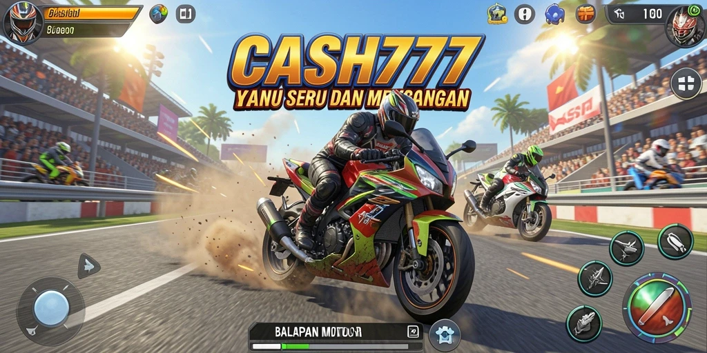 Gameplay menarik dalam balapan motor yang penuh aksi.