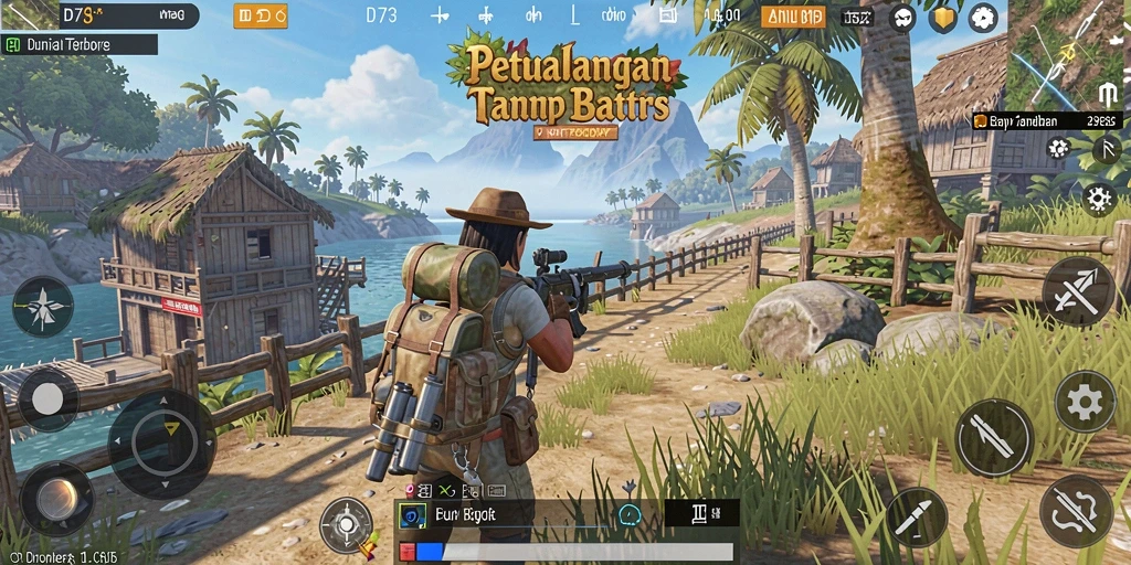Gameplay D73 yang menunjukkan eksplorasi dunia terbuka yang menarik.