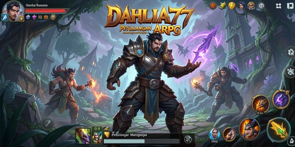 Tampilan gameplay menegangkan di DAHLIA77 dengan aksi ARPG seru.