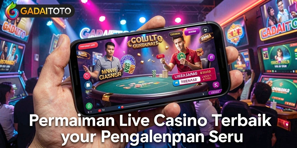 Gameplay GADAITOTO menampilkan dealer langsung dan suasana kasino nyata.