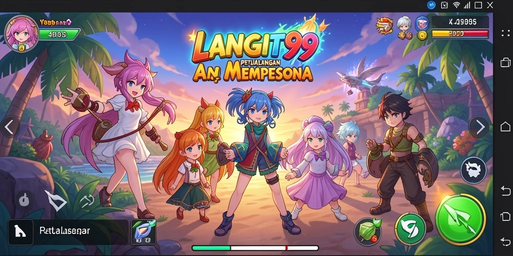 Tampilan gameplay LANGIT99 menampilkan karakter anime yang dinamis dan dunia yang kaya.