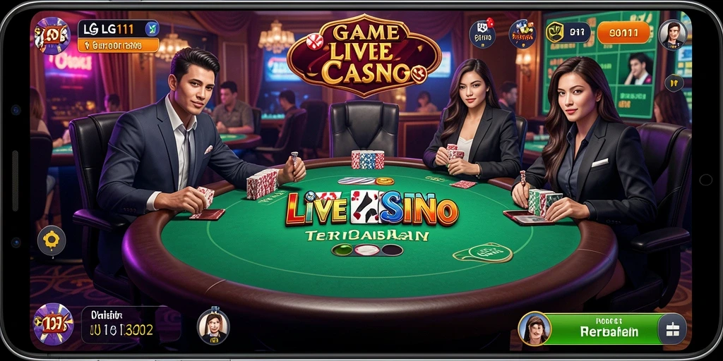 Tampilan gameplay Live Casino yang mendebarkan dan interaktif.