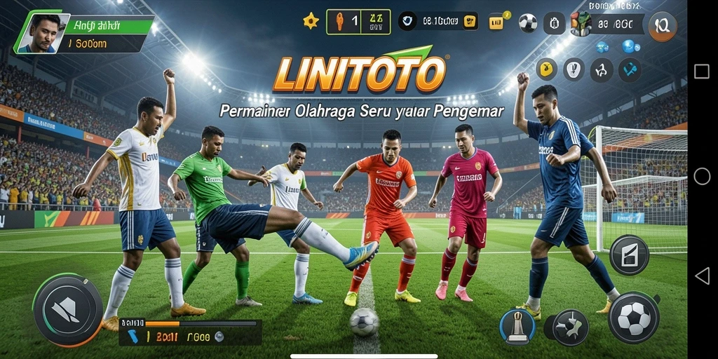 Tampilan seru LINITOTO dengan gameplay menarik di dunia olahraga.