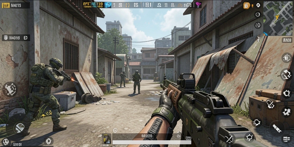 Screenshot gameplay <strong>MAGNET33</strong> menunjukkan aksi menembak yang mendebarkan.