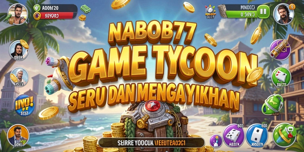 Screenshot gameplay NABOB77 menunjukkan manajemen bisnis yang seru.