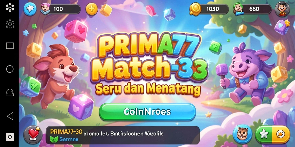 Tampilan seru gameplay PRIMA77 yang menantang dalam kategori Match-3.