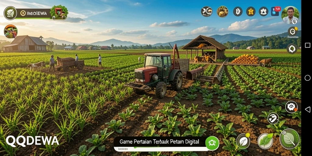 Tampilan gameplay QQDEWA dengan aktivitas bertani yang menyenangkan.
