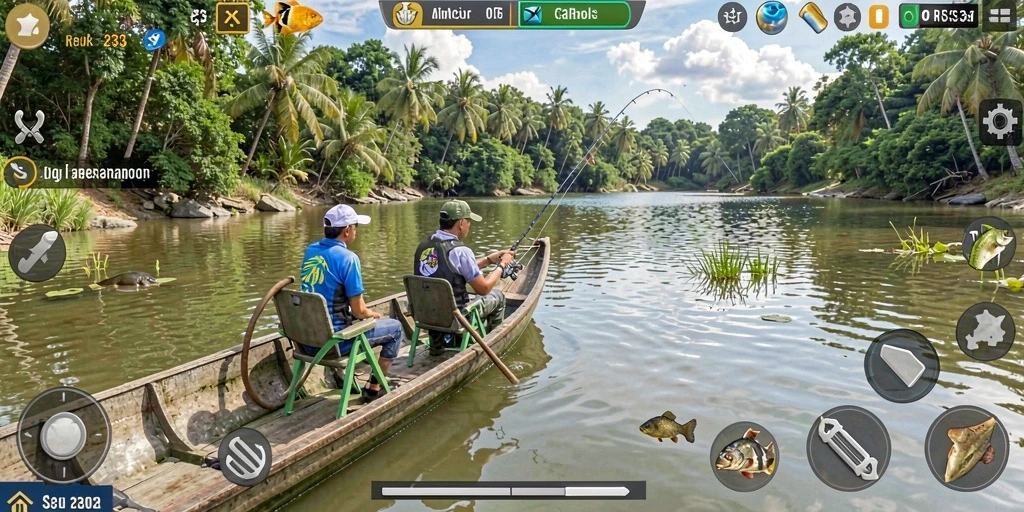 Tampilan gameplay RR33 yang menarik dalam memancing.