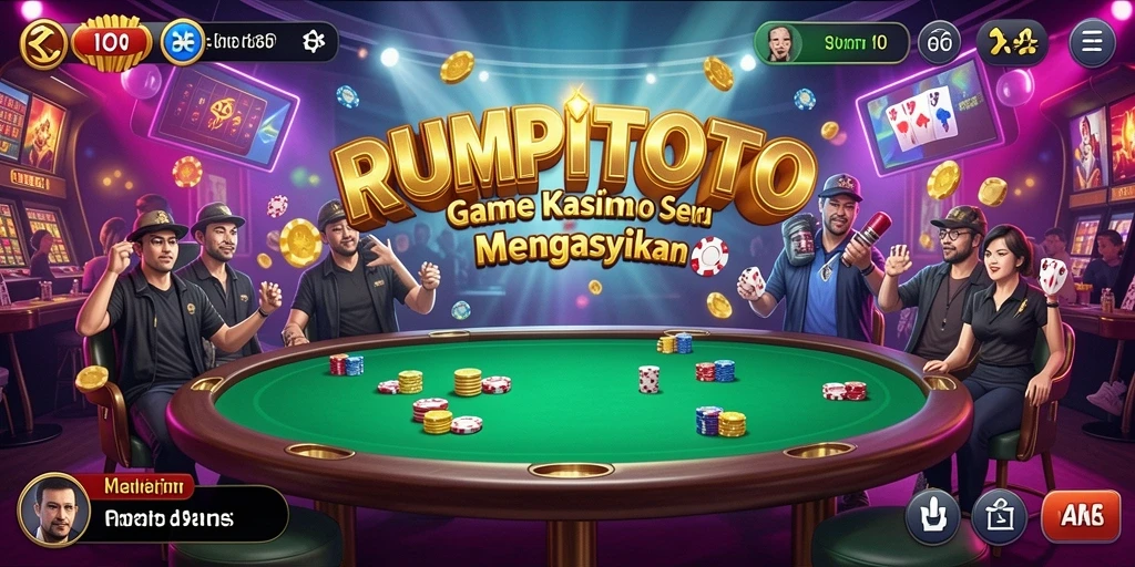 Screenshot RUMPITOTO menunjukkan suasana permainan Kasino yang mengasyikkan.