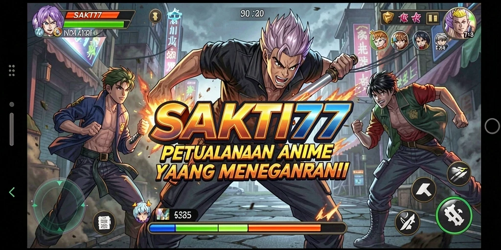 Tangkapan layar SAKTI77 menunjukkan aksi karakter di dunia anime yang penuh warna.