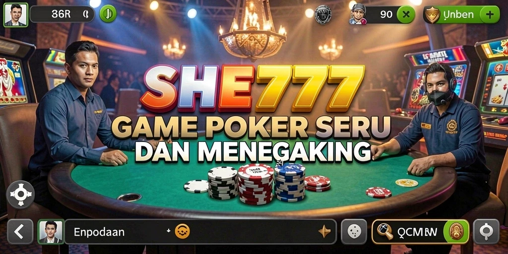 Screenshot gameplay SHE777 yang menampilkan aksi poker yang seru.