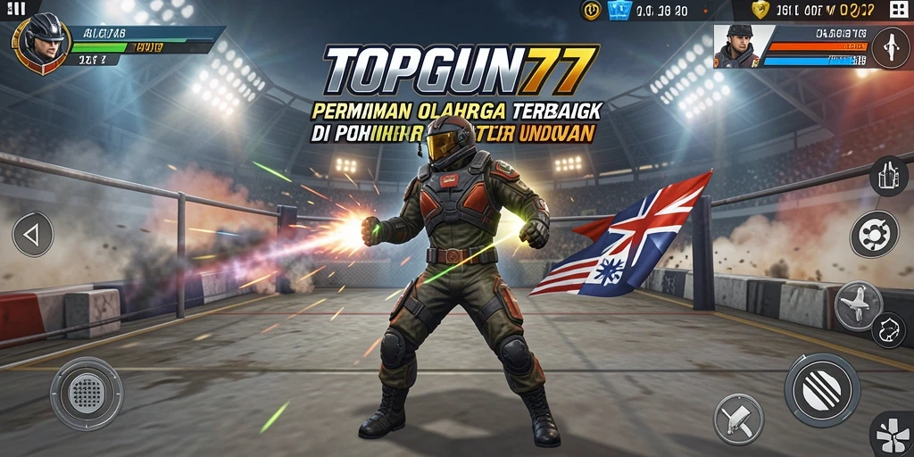 Tampilan gameplay seru di TOPGUN77 dengan aksi olahraga mendebarkan.